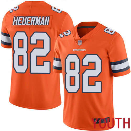 Youth Denver Broncos 82 Jeff Heuerman Limited Orange Rush Vapor Untouchable Football NFL Jersey
